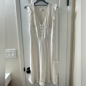 Aritzia Sunday Best White Low Plunge Dress - size 4